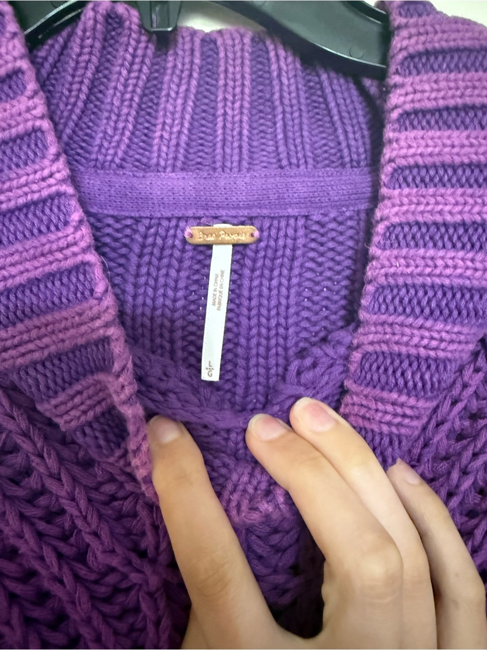 Free People Purple Sweetheart Mock Neck Sweater - L - Picture 3 of 7